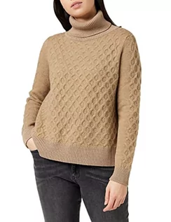 Swetry damskie - G-STAR RAW Damski sweter na kable Turtle Neck Loose, Brązowy (Toggee C928-5750), XS - grafika 1