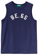 Koszulki i topy damskie - United Colors of Benetton Tank Top 3i1xch00s Dzianina, Ciemnoniebieski 252, 170 cm Chłopiec, Granatowy 252 - miniaturka - grafika 1