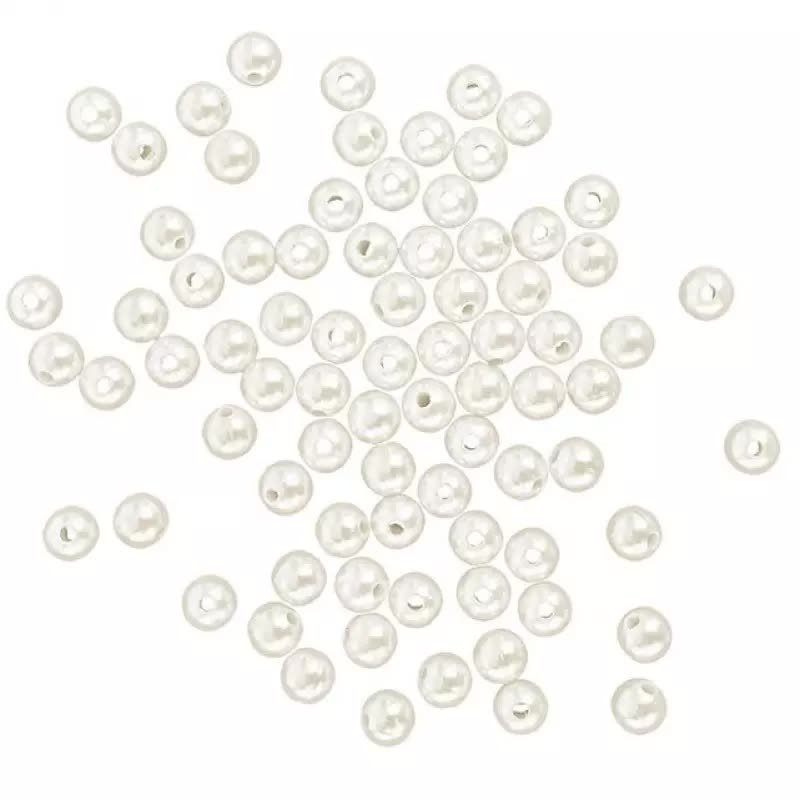 Zestaw pereł dekoracyjnych 10mm 40g jasne białe