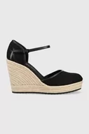 Espadryle damskie - Calvin Klein Jeans espadryle WEDGE SANDAL CLOSE TOE ESS damskie kolor czarny na koturnie YW0YW01194 - miniaturka - grafika 1