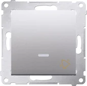 Wyłączniki światła i elektryczne - Kontakt KONTAKT_SIMON Przycisk zwierny dzwonek z podświetleniem SIMON 54 Srebrny DD1AL.01/43 - miniaturka - grafika 1