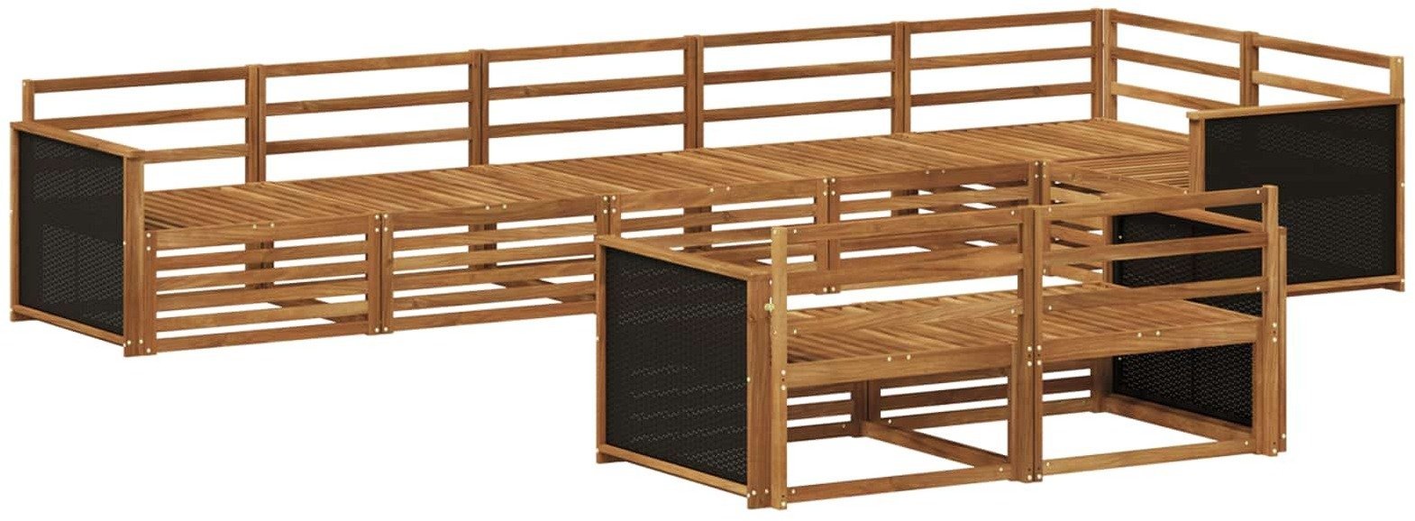vidaXL Zestaw sof na zewnątrz 8 pcs naturalny