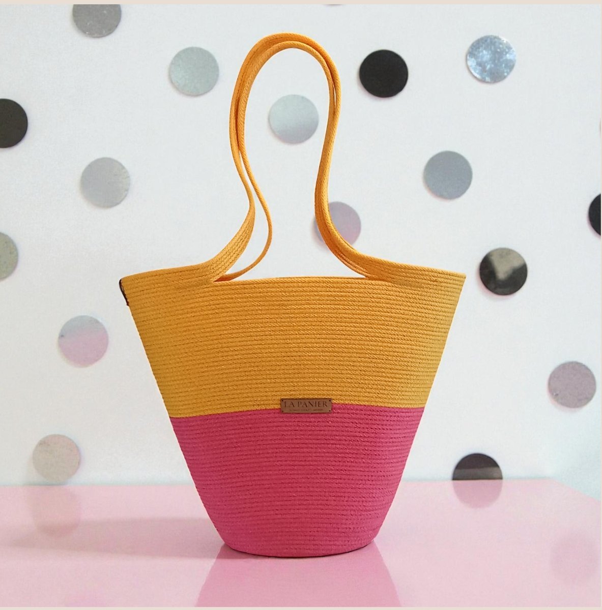 Koszyk miejski na lato shopper arbuzowy żółty torebka na ramię wiosenna La Panier