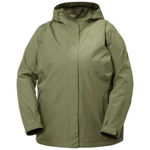 Helly Hansen Seven J Plus, kurtka przeciwdeszczowa, damska, plus size, zielona - Kurtki i kamizelki sportowe damskie - miniaturka - grafika 1