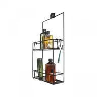 Koszyki łazienkowe - Umbra Półka pod prysznic podwójna 9,5x31,8x64,8cm Cubiko Shower Caddy czarna 023461-040 - miniaturka - grafika 1