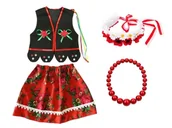 Dresy i komplety dla dziewczynek - ZESTAW KRAKOWIANKA CZARNO-CZERWONY 116-140 4el - miniaturka - grafika 1