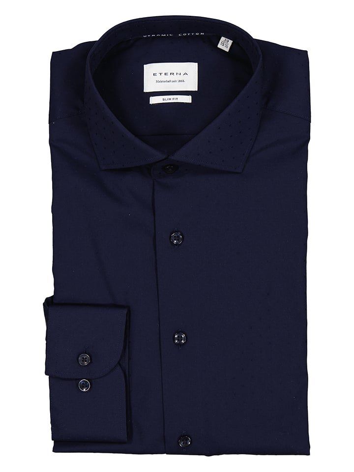 Eterna Koszula - Slim fit - w kolorze granatowym