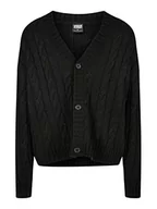 Swetry męskie - Urban Classics Męski kardigan Boxy Cardigan Sweater, czarny, XL, czarny, XL - miniaturka - grafika 1
