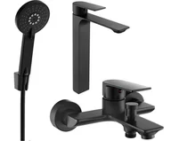 Zestawy baterii łazienkowych - Mexen Alexa R40 zestaw wannowy, czarny - 71213R40-70 - miniaturka - grafika 1