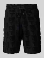 Spodenki męskie - Szorty z dzianiny dresowej o kroju regular fit z fakturowanym wzorem model ‘BEACHWEAR’ - miniaturka - grafika 1