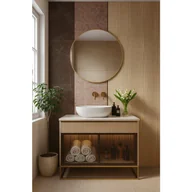 Lustra - ROUND LINE okrągłe lustro w złotej ramie 60 cm - miniaturka - grafika 1