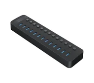 Huby USB - Orico CT2U3-13AB-EU-BK-BP 13x USB-A 5Gbps, Battery Charging 1.2, 60W  Czarny - miniaturka - grafika 1