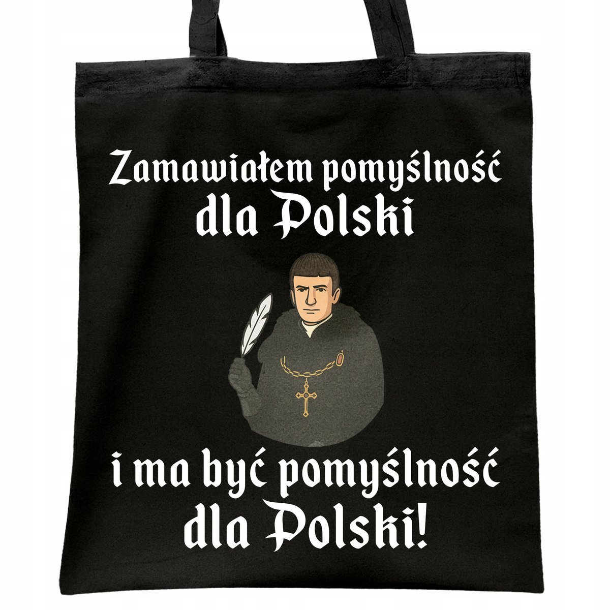 Torba bawełniana czarna na zakupy 1670 Zamawiałem Pomyślność Dla Polski