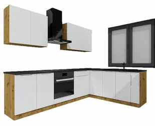Komplet narożnych szafek kuchennych 260 cm dąb artisan + szary T5-E29 - Meble kuchenne - miniaturka - grafika 1