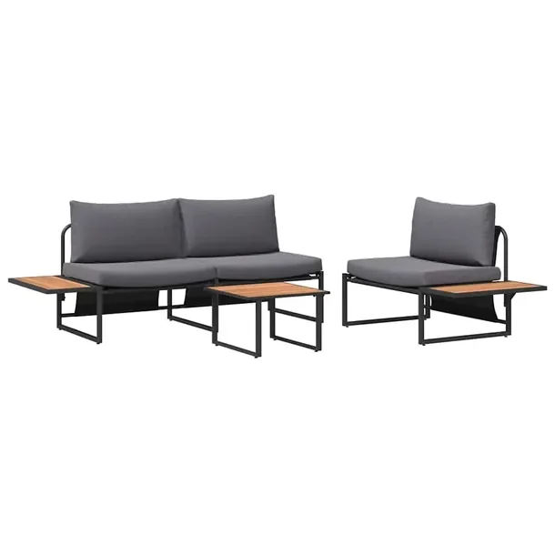 Zestaw Sofy Ogrodowej z Stali Antracytowej 55x55x35 cm