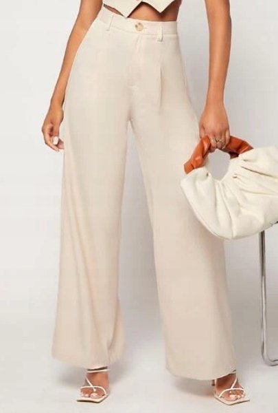 SHEIN SPODNIE DAMSKIE BEŻOWE KLASYCZNE 36 V6Y