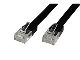 MicroConnect RJ-45/RJ-45 kat.6 1m Czarny V-UTP601S-FLAT - Patchcordy - miniaturka - grafika 1