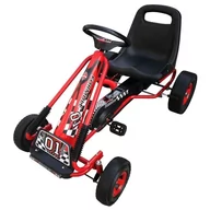 Jeździki dla dzieci - vidaXL Gokart na pedały w kolorze czerwonym z regulacją odległości siedzenia - miniaturka - grafika 1