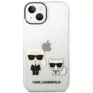 Etui i futerały do telefonów - Karl Lagerfeld Obudowa dla telefonów komórkowych Ikonik Karl and Choupette na Apple iPhone 14 Plus KLHCP14MCKTR przezroczysty - miniaturka - grafika 1