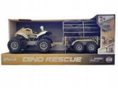 Samochody i pojazdy dla dzieci - Pojazd Quad Z Przyczepą Dino Rescue Światło Dźwięk - miniaturka - grafika 1