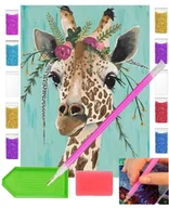 Zabawki kreatywne - Haft diamentowy OBRAZ duży 30x40 ŻYRAFA żyrafy zabawki kreatywne plastyczne - miniaturka - grafika 1