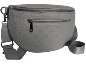 Nerki - Nerka Damska Na Ramię, Szara Torebka Damska, Saszetka Na Szerokim Pasku - miniaturka - grafika 1