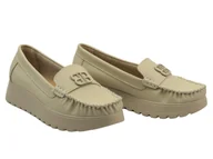 Mokasyny damskie - Półbuty, mokasyny damskie ze skóry naturalnej beżowe Vinceza 66771 - miniaturka - grafika 1