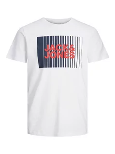 Koszulki męskie - Jack & Jones Koszulka "Corp Logo" w kolorze białym - grafika 1