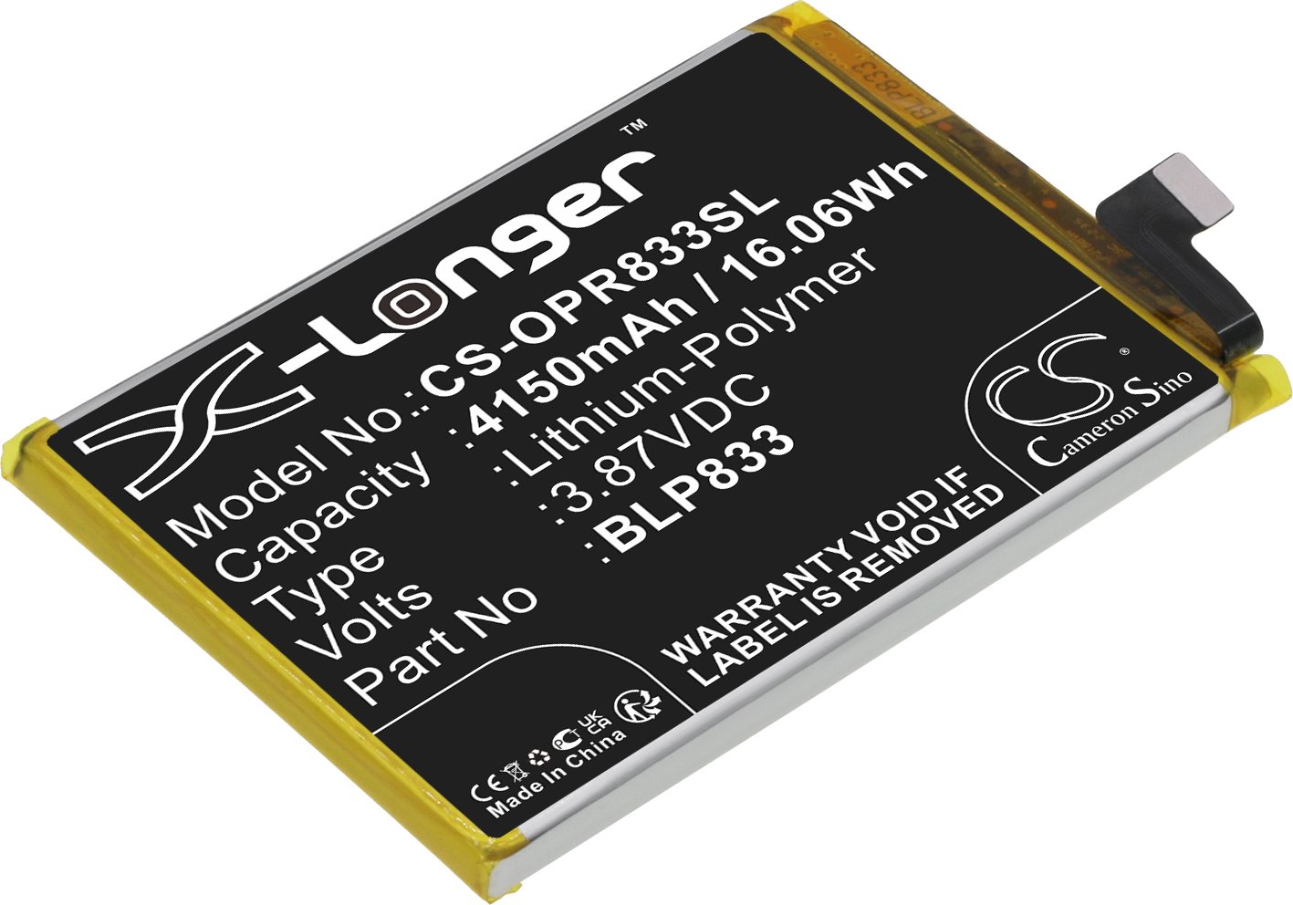 TECHTEK Baterie kompatybilny z [OPPO] Realme V15 5G, RMX3092 zastępuje BLP833