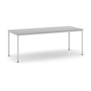 B2B Partner Stół do jadalni 2000 x 800 mm, blat szary, nogi jasnoszare 555693 - Stoły - miniaturka - grafika 1