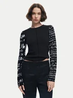 Bluzki damskie - Desigual Bluzka Rebe 24WWTK78 Czarny Slim Fit - miniaturka - grafika 1