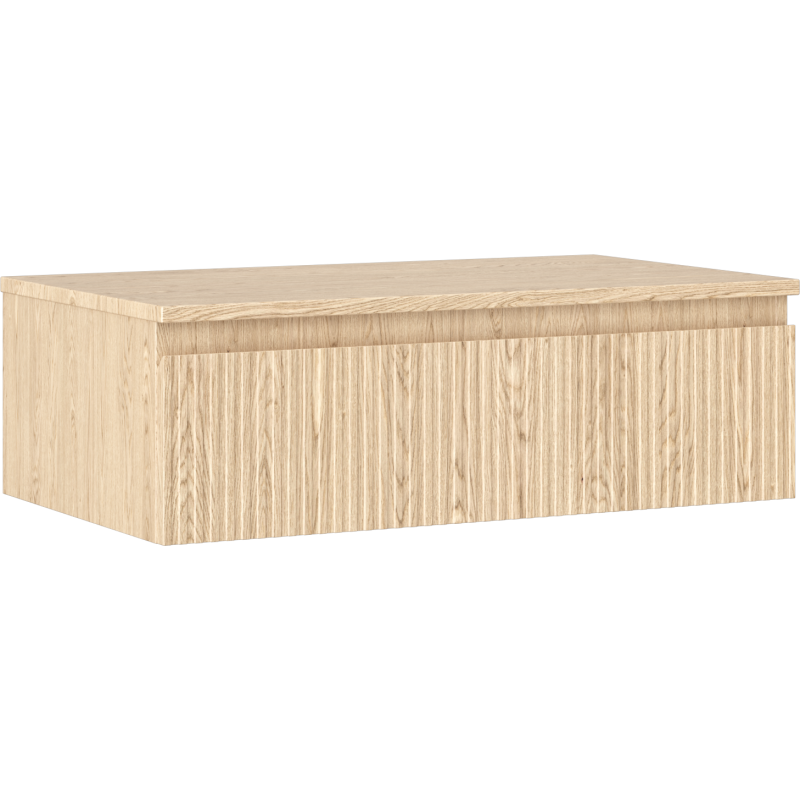 Mexen Rivel szafka łazienkowa podumywalkowa 80 cm z blatem, 1 szuflada, ryflowana , dąb - 91A20-08023-1-BFC81