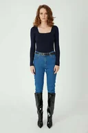 Body - Body z kwadratowym dekoltem : Kolor - Granatowy, Rozmiar - XL/XXL - Bombshe - miniaturka - grafika 1