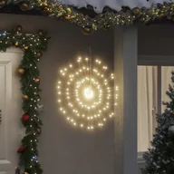 Oświetlenie świąteczne - vidaXL Ozdoby świąteczne, 140 lampek LED, 8 szt., ciepła biel, 17 cm - miniaturka - grafika 1