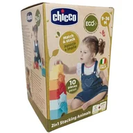 Sortery dla dzieci - Chicco Eco+ Wieża Układanka 2W1 Zwierzątka 10 El. - miniaturka - grafika 1