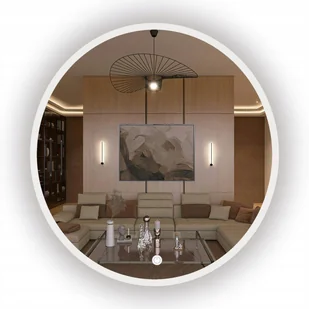 LUSTRO ŁAZIENKOWE PODŚWIETLANE OKRĄGŁE BIAŁE 80 CM + Włącznik led na Dotyk - Lustra - miniaturka - grafika 1