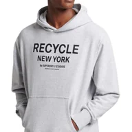Bluzy męskie - Bluza męska Superdry Studios Rcycl City sportowa z kapturem szara-L/XL - miniaturka - grafika 1