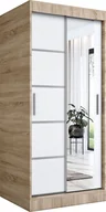 Szafy - Elior Szafa przesuwna w kolorze dąb sonoma + biały - Lorenza 2X - miniaturka - grafika 1