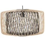 Lampy sufitowe - Beliani Lampa wisząca Lampa wisząca bambusowa jasne drewno czarny JAVARI 230231 - miniaturka - grafika 1