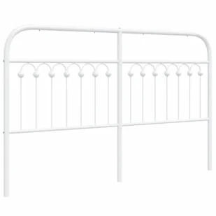 vidaXL Metalowe wezgłowie, białe, 150 cm - Inne meble do sypialni - miniaturka - grafika 1