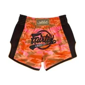 Kimona, stroje i obuwie - Spodenki Muay Thai Camo Fairtex BS1711 Pomarańczowe/Czarne M - miniaturka - grafika 1