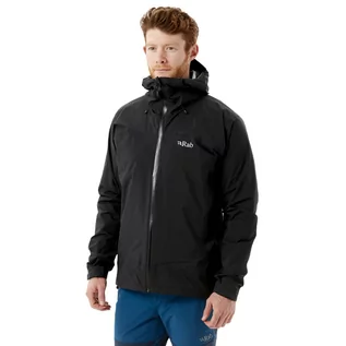 Kurtki męskie - Męska kurtka przeciwdeszczowa Rab Downpour Plus 2.0 Jacket black - S - grafika 1