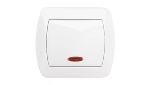 Kontakt Simon - Akord - Łącznik Pojedynczy z ramką podświetlany biały AW1L/11 - Wyłączniki światła i elektryczne - miniaturka - grafika 1