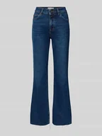 Spodnie damskie - Jeansy z wysokim stanem z mieszanki bawełny model ‘KIRUNA’ - miniaturka - grafika 1