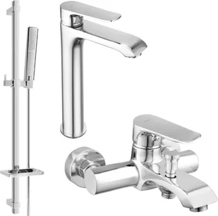 Mexen Pecos DQ72 zestaw wannowy, chrom - 72713DQ72-00 - Zestawy baterii łazienkowych - miniaturka - grafika 1