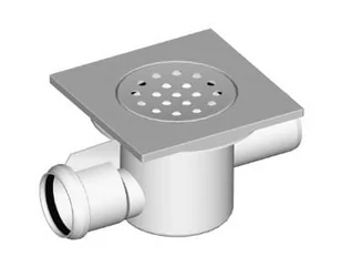 Wpust podłogowy przepływowy 150x150mm LIV 195246 - Odwodnienia, kanały i akcesoria - miniaturka - grafika 1