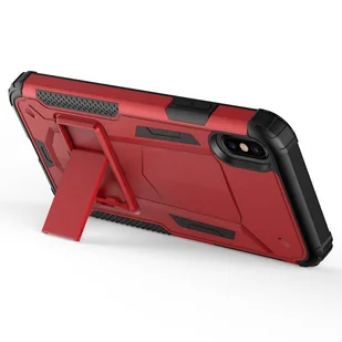 Zizo Hybrid Transformer Cover Pancerne etui iPhone X z podstawką (Red/Black) - Etui i futerały do telefonów - miniaturka - grafika 4