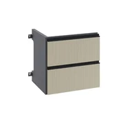 Szafki łazienkowe - Dostawka do szafki pod umywalkę Studio 60x48.1x58 cm ryflowana beżowa Sensea - miniaturka - grafika 1