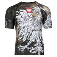Koszulki sportowe męskie - Rashguard fitness męski z krótkim rękawem EXTREME HOBBY POLSKA CAMO kompresyjny - miniaturka - grafika 1