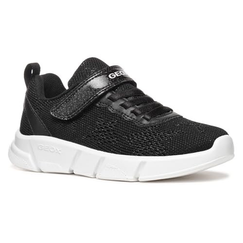 Geox J Aril Girl B Sneakersy dziewczęce, Czarny (Black), 34 EU